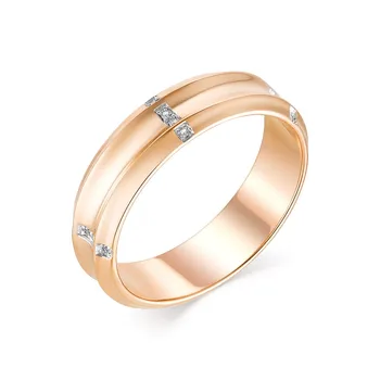 

Gold wedding ring with diamonds sunlight sample 585