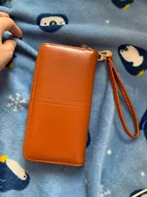 Cartera de cuero con cera de aceite para mujer, monedero de gran capacidad, con cremallera, bolso de mano largo, tarjetero, 2020