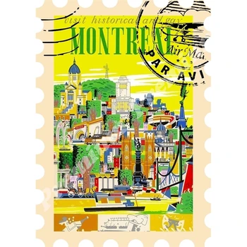 

Canada souvenir magnet vintage tourist poster