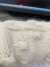 TRAF de moda de las mujeres pompón apliques pantalones de suéter de La Rebeca de manga larga Mujer ropa Chic Tops