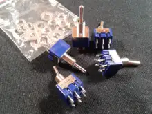 Interruptor de palanca en miniatura de un solo polo, doble tiro, ON-ON, 120VAC, 6A, 1/4 pulgadas, MTS-102 de montaje, 103, 202, 203, 5 uds.