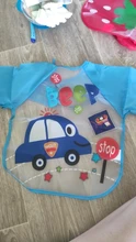 Baberos para bebé, Bandana de dibujos animados colorida, impermeable, dibujo de comer, delantal de manga larga, babero de autoalimentación para bebé