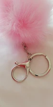 LLavero de piel falsa de 8cm para automóvil, llavero para automóvil con pompón, cadenas de color plateado, pompones, imitación de piel de zorro y conejo, 1 Uds.