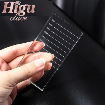 

Eyelash Extension Crystal Glass Glue Pallet Transparent U-Shape Curved/Straight Stand Pad Individual Lashes Holder Makeup Tool