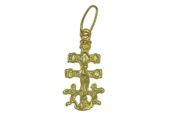 

Cross of caravaca gold embossed double lightweight model medium