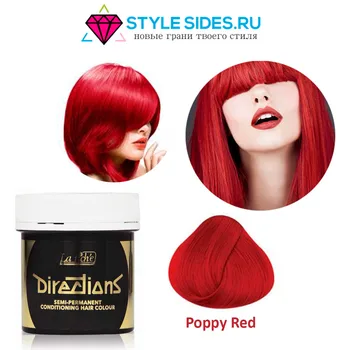 

Paint for hair directions poppy red (red poppy) 88 ml.