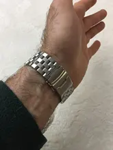 Correa de acero inoxidable para reloj de 18mm, 20mm, 22mm y 24mm para hombre y mujer, banda de Metal sólido cepillado para Gear S3, accesorios para reloj