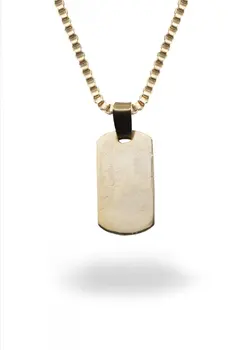 

Angemiel Men Imprint Gold Color Chain Metal Necklace