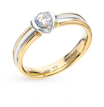 

Gold ring "diamonds of Yakutia" sunlight sample 585