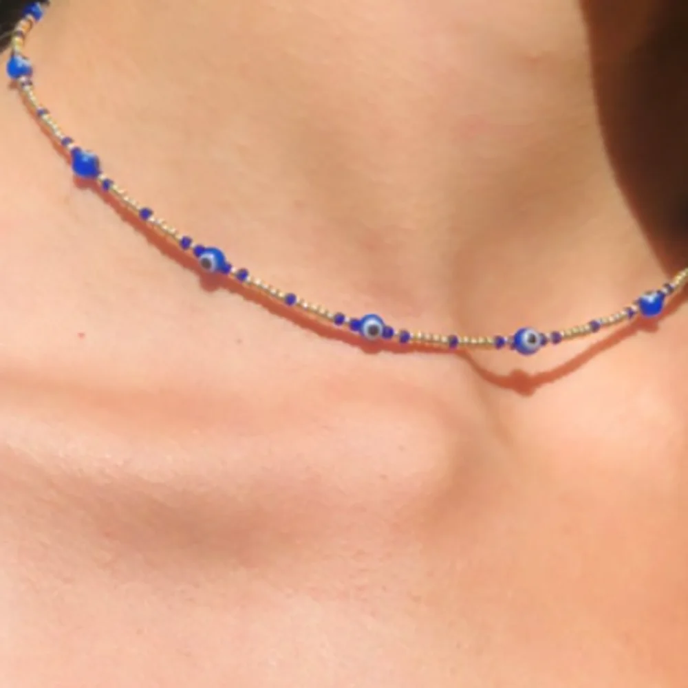 2021 New Lovely Daisy Flower Colorful Beads Pearl Clavicle Choker Necklace for Women Girls Spring Summer Jewelry Wholesale