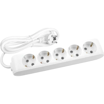 

PnpnElectrıc Viko White 5-Way Grounded Terminals With Child Protection Group Socket 3mt 1P + N + GND plastic Portable Use