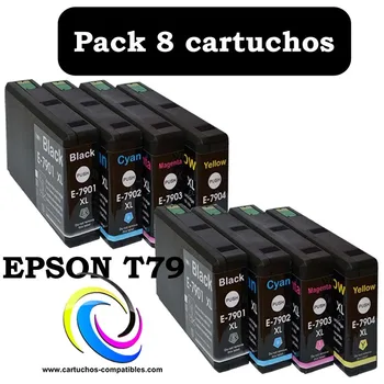 

Epson To T79 Pack 8 or unit, compatible 4630DWF 4640DTWF WF4630DWF WF4640DTWF T7901 T7902 T7903 T7904 T7911 T7912 T7913 T7914