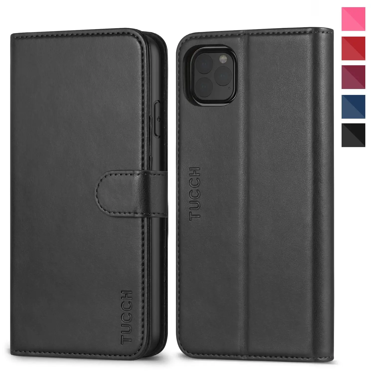 

TUCCH Wallet Case for iPhone 11 Pro Max 6.5" 2019 Card Slots Kickstand Shockproof ID Card Holder Cover Case 360 Protection Case