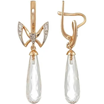 

Aloris earrings bows with rhinestone and cubic zirconia in red gold