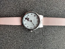 Reloj de pulsera de cuarzo con diseño de gato negro para niños y estudiantes, cronógrafo de cuero, color rosa, regalo para niñas