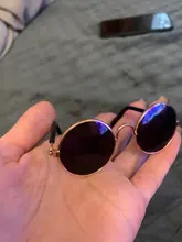 Productos para mascotas encantador redondo Vintage gato gafas de sol reflejo ojo gafas para perro pequeño gato accesorios fotos de mascotas accesorios