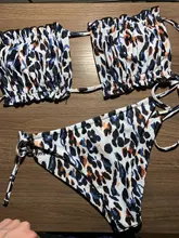 Bandeau Swimsuit Bikini-Set Beachwear Pleated Mini Thong Female Women 