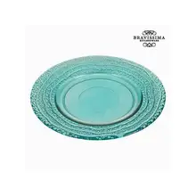 Плоское блюдо из переработанного стекла бирюзовый(20x20x2 см) Bravissima kitchen