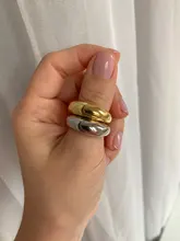 HUANZHI-anillo ancho brillante minimalista para mujer y hombre, anillos abiertos geométricos, joyería, Color dorado, plateado, 2020