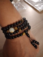 Pulsera de terapia magnética de obsidiana negra, piedra Natural, para pérdida de peso, Unisex, adelgazamiento, cuidado de la salud, 1 ud.