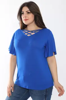 

Sans Textile Women 'S Red Collar Detailed Viscose Blouse 65 N15741