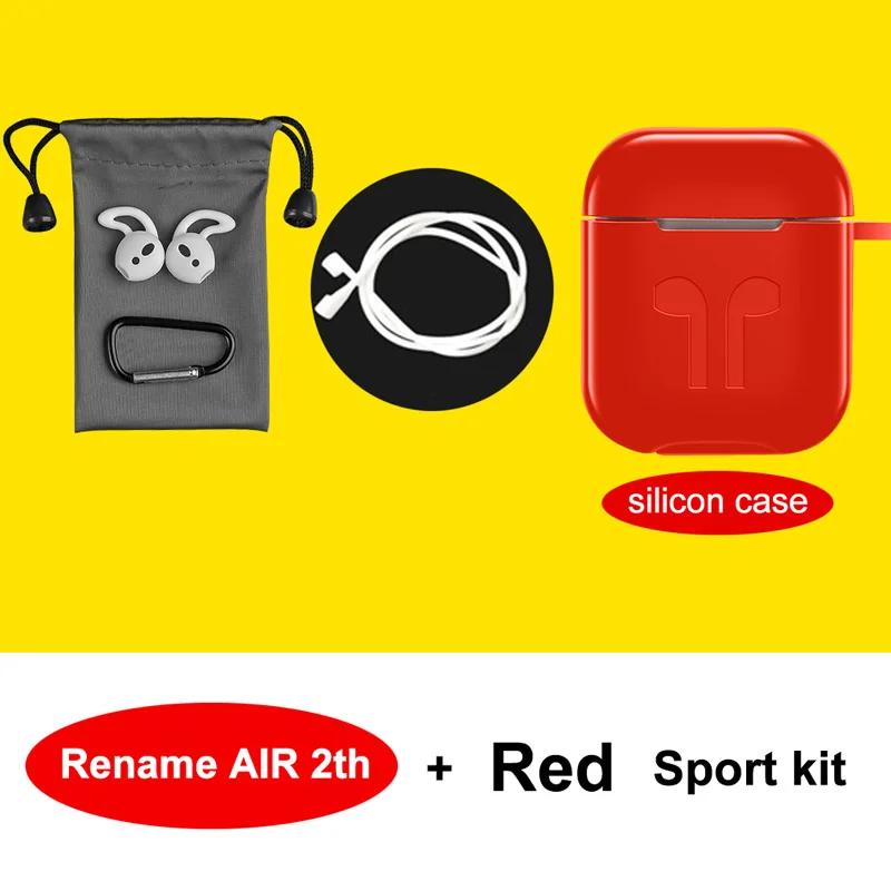 Модернизированный Супер Воздушный 2th TWS изменения система позиционирования Шум снижение Беспроводной наушники Bluetooth ко I100 i200 i9000 TWS - Цвет: Red Case Kits