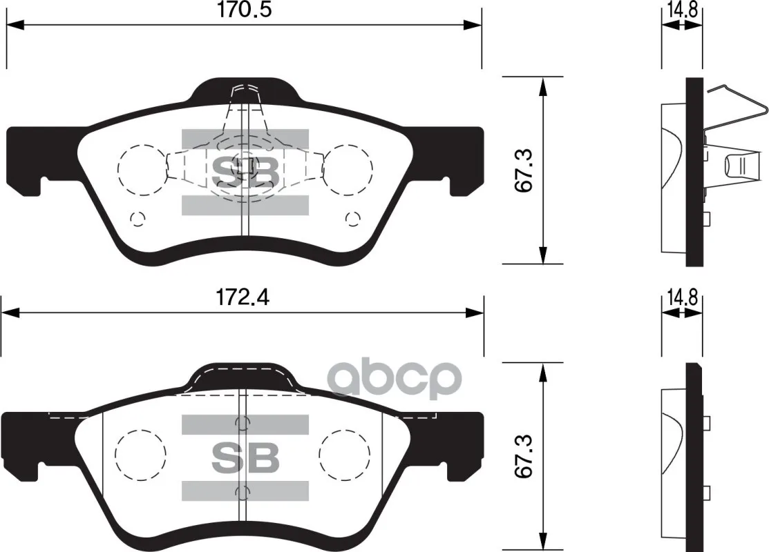 Sp1497_колодки Дисковые Передние! Ford Escape, Mazda Tribute 08, Sangsin Brake Sp1497 Sangsin brake арт. SP1497