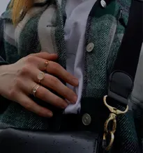 Anillos metálicos de dedo con piedras coloridas para mujer y niña, HZ, 2019, Vintage, color plata, para verano