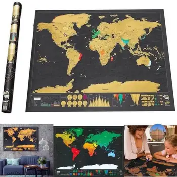 

World map customizable from scratch off map world map scratch gift