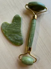 Rodillo de Jade Xiuyu Gua sha de piedra Natural, tablero raspador Guasha, conjunto de cuarzo, herramienta de masaje Facial, Estiramiento Facial, masajeador antiarrugas Delgado