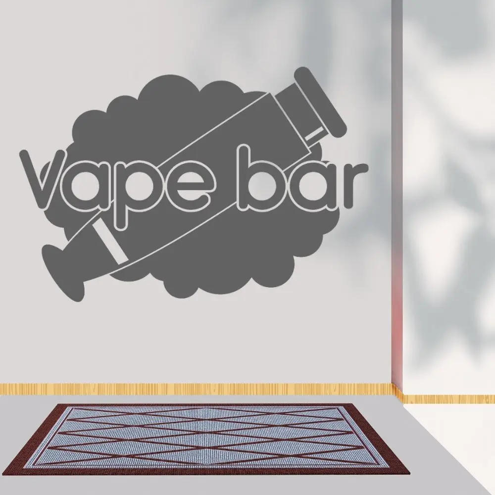 Силуэт дыма Vape Bar настенный художественный виниловый стикер наклейка для Shop