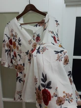 Camisas tipo túnica con estampado Floral para mujer, blusas informales de talla grande 5xl con cuello en V, Camisa de media manga de verano