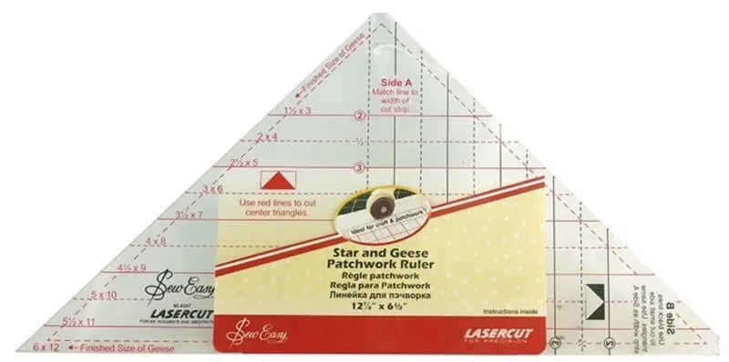 Лекало-треугольник для выкройки блоков звезда и летящие гуси (12 7/8&quotx6 1/2&quot) Нemline