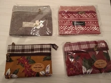 Monedero de tela de algodón multicapa con flores para mujer, cartera para tarjetas de mujer, bolso cambiador pequeño Retro de lona, bolsa de mano para mujer