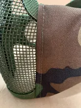 Nueva táctica máscaras de Airsoft Paintball CS plegable media cara de acero de bajo carbono de malla de estilo militar cómodo oreja máscara protectora