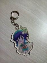 Genshin-Llavero de 11 estilos, Base de acrílico, regalo para seguidores, Genshin Impact Zhongli Diluc Venti Paimon