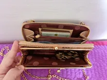 Billeteras de madera de alta calidad para mujer, cartera con cremallera, estilo clásico, con cadena de grano, 2020