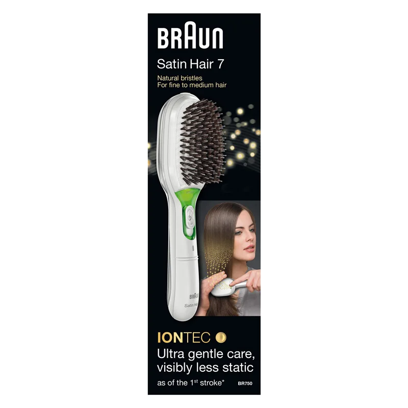 Braun Satin Hair 7 BR750, Cepillo alisador de cabello, Cepillo con  tecnología IONTEC, Cerdas naturales, Iones activos, Almohadilla  desmontable, Bloqueo de Viaje, Menos encrespamiento, Accesorios de cuidado  personal|Accesorios de aparatos de cuidado
