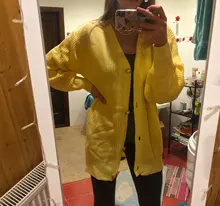 Kimono Cardigan Sweaters Lantern Berrygo V-Neck Knitted Female Women Sleeve-Button Streetwear