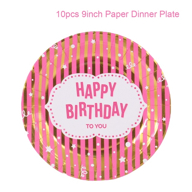 Birthday Disposable Tableware Boy Girl First Birthday Party Birthday Banner One 1 Year 1st Birthday Baby Shower Decoration