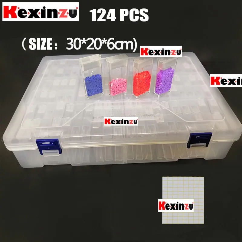 Billig 42 64 84 100 124 PCS Diamant Malerei Zubehör Kreuz Stich Werkzeuge Perlen Behälter Stickerei Lagerung zubehör Mosaik Box
