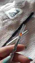 Pluma de pincel para arte de uñas, Diamante de imitación, mango de Metal acrílico, polvo de tallado, Gel líquido para salón de belleza, pinceles con tapa