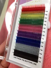 LIFMINRY-extensiones de pestañas suaves de visón, 8 colores, arco iris de color, 16 líneas Premium
