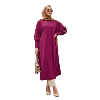 Lantern Sleeve Long Shirt Dress For Women