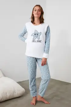 

Trendyol Star Embroideried Wellsoft Pajamas set THMAW21PT0259