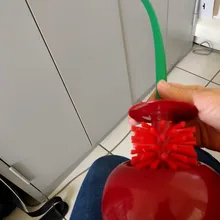 Cepillo de baño nueva hermosa cereza forma Cepillo para inodoro Cepillo de inodoro y titular Set de inodoro Cepillo de Borstel Wc Cepillo Wc trump enikemathemick ④ decoración de hogar