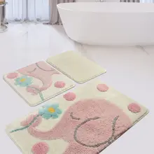 Коврик для ванной | коврик для ванной нескользящие Противоскользящие коврики большой розовый слон 3л набор 60X100 Cm-50X60 Cm-40X60 см