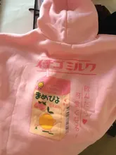 Sweatshirts Hooded Long-Sleeve Printed Female Thick Cute Cartoon Back Velvet