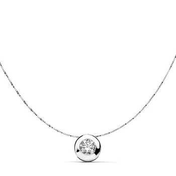 

Pendant 18k white gold circulate chatón cubic zirconia 42cm. [AB2944]