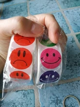 Pegatinas de coche para ordenador portátil, pegatina de retrato de cara sonriente, juguetes para niños, recompensa, pegatinas motivacionales para profesores, 500 Uds. Por rollo